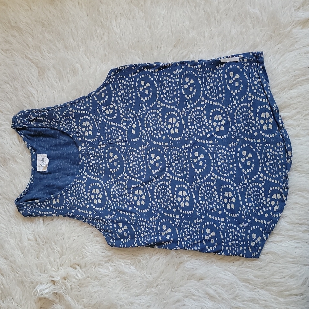 Urban Outfitters Koto Pocket Front Sleeveless Muscle Tank Speckled Boho Print